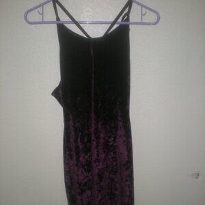 POPULAR BASICS Dress Mini Club Purple Velvet NWOT Size Large